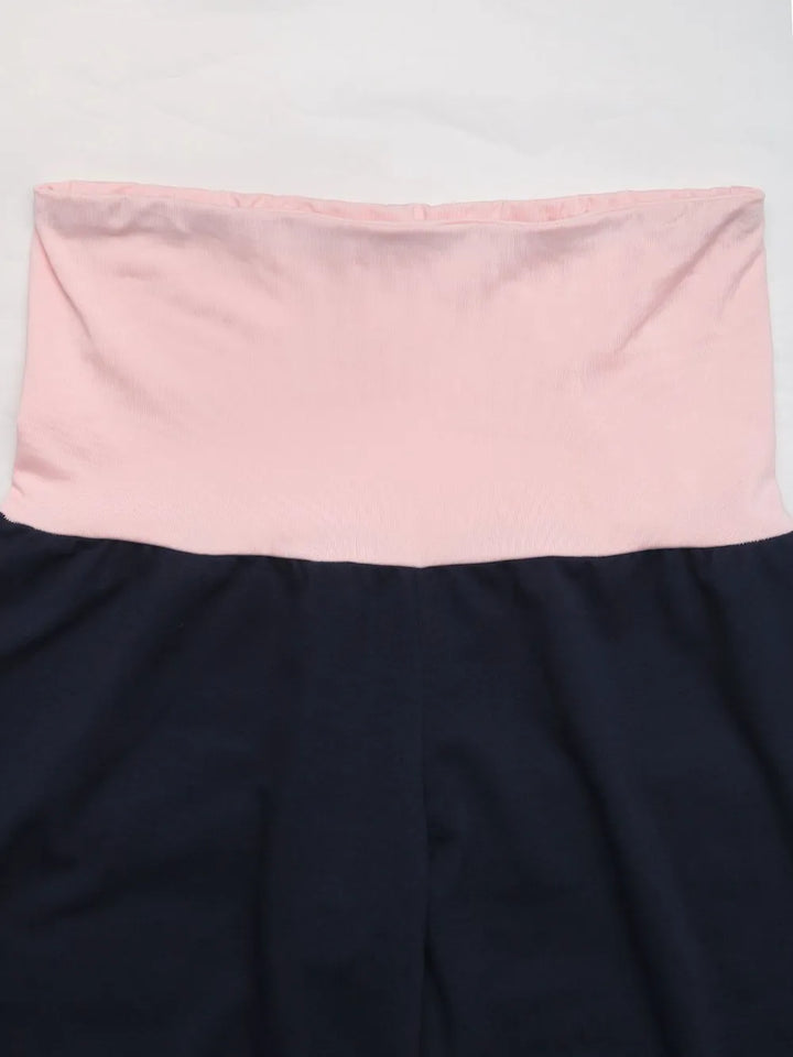 Perfee Contrast Wide Leg Pants
