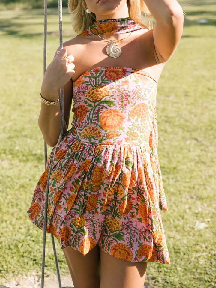 Printed Tube Mini Dress