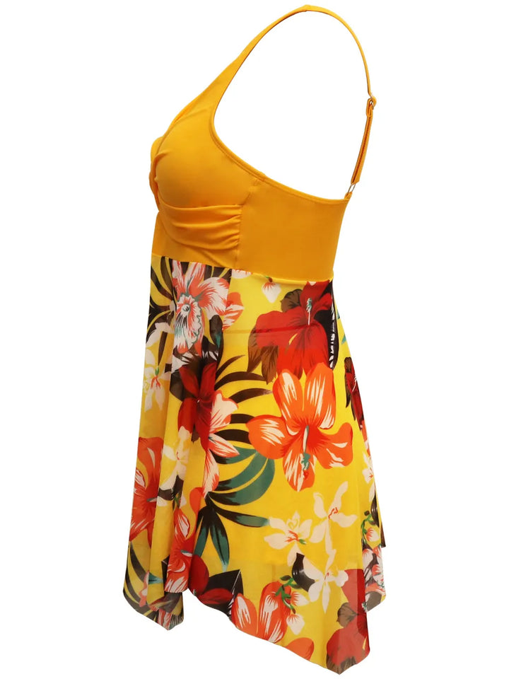 Printed Wide Strap Two-Piece Swim Set