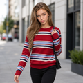 Casual Striped Crewneck Knit Sweater