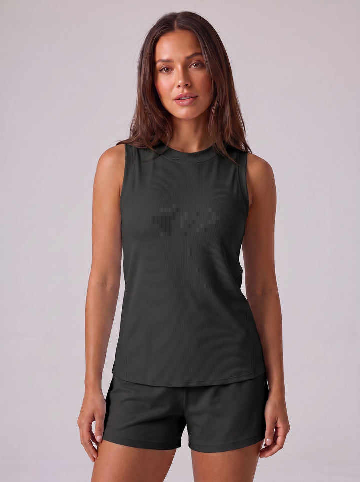Ribbed Seamless Athletic Yoga Tank Top