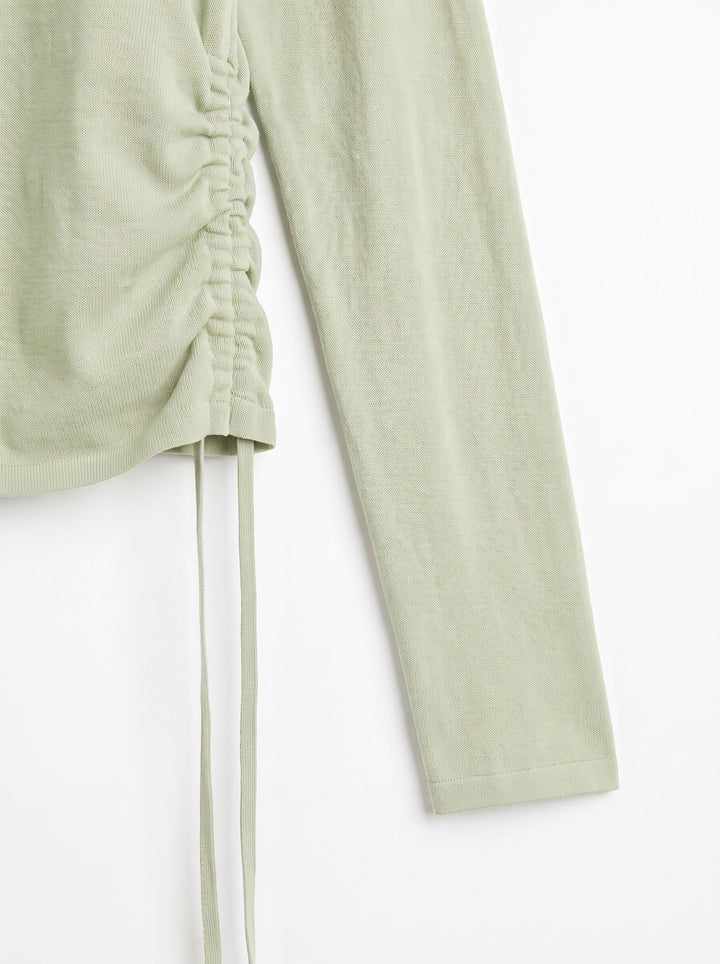 Ruched Zip Up Workout Tee