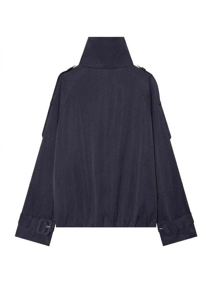 Cropped Double Breasted Trench Coat