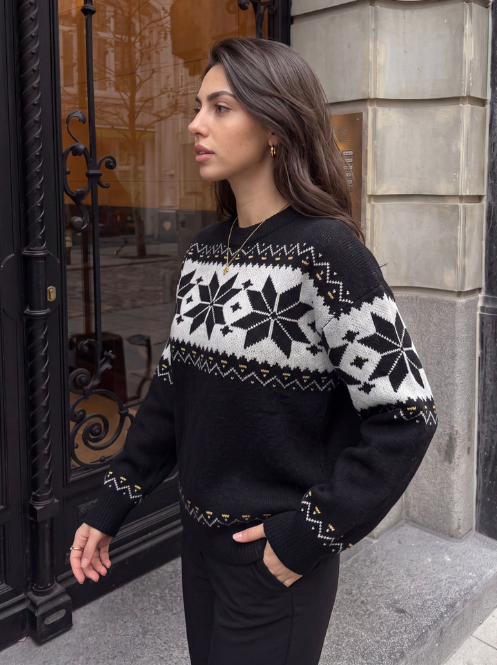 Cozy Fair Isle Pattern Pullover Sweater