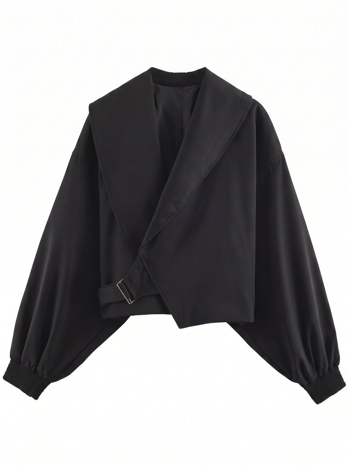 Oversized Buckled Crop Jacket