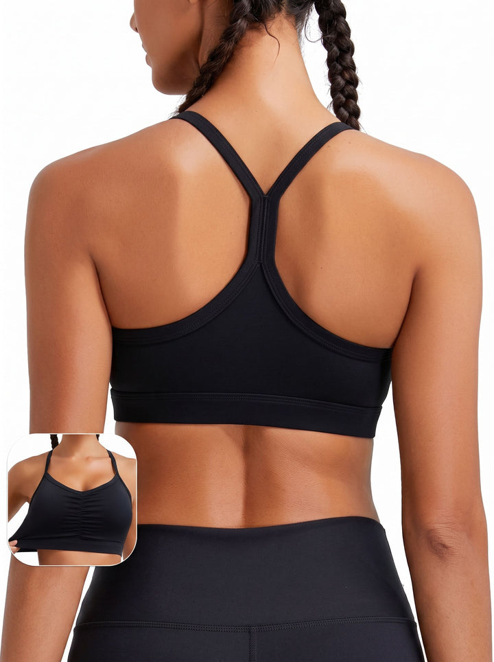 Ruched Racerback Workout Sports Bra