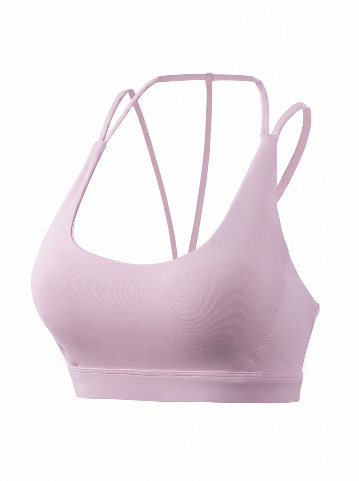 Seamless Strappy Back Yoga Sports Bra