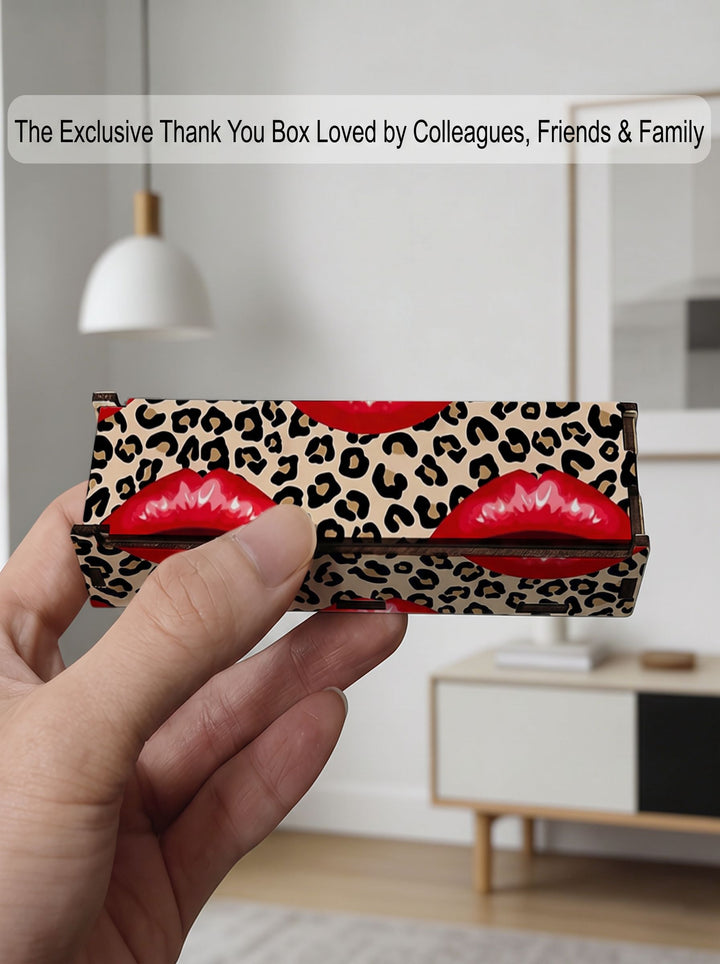 Red Lips Leopard Print Storage Box