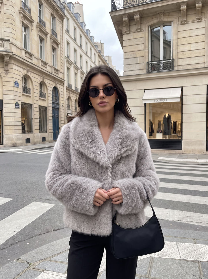 Plush Soft Cropped Faux Fur Coat