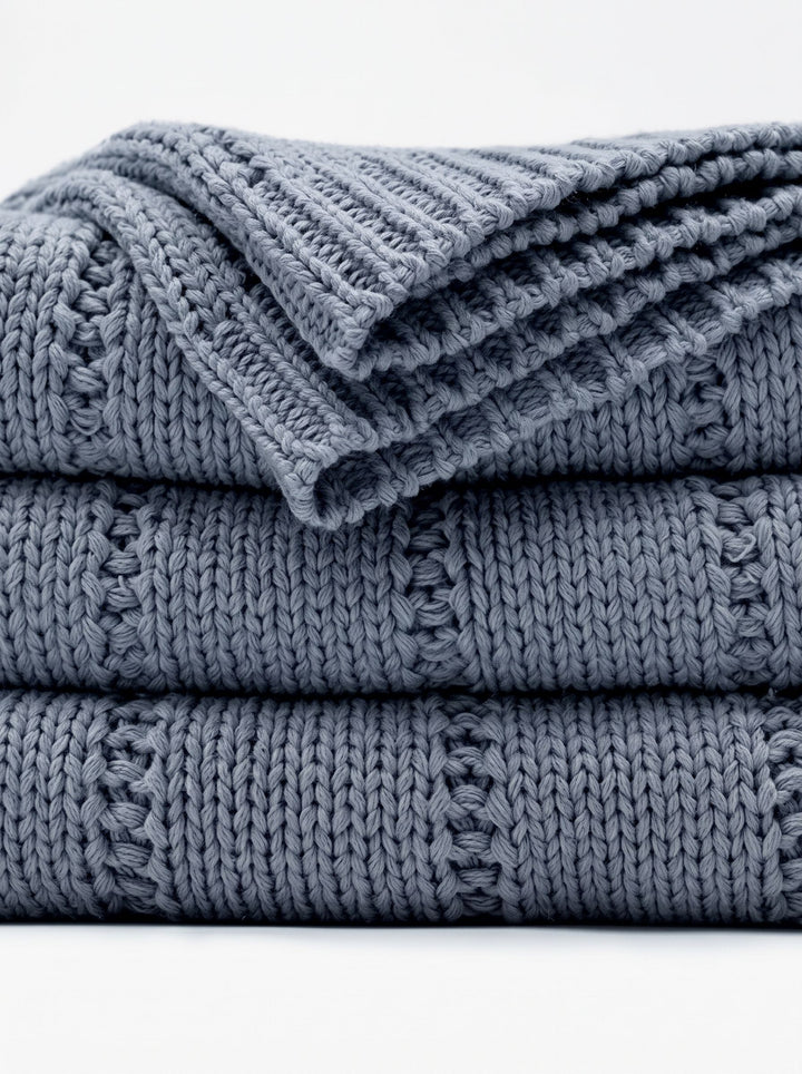 Soft Chunky Knit Textured Throw Blanket