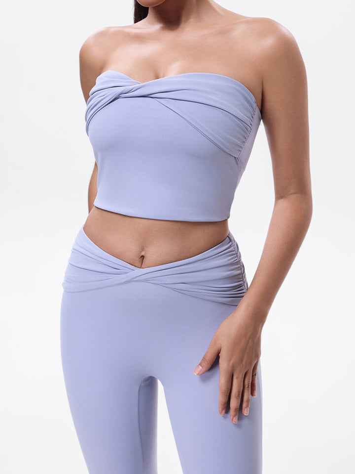 Seamless Strapless Twist Yoga Pant Set