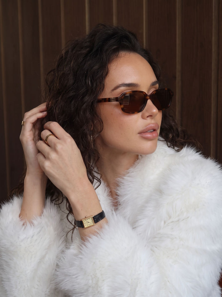 Handcrafted Tortoiseshell Rectangular Sunglasses