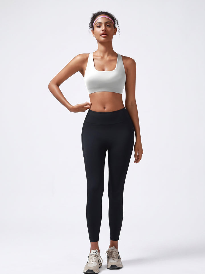 Strappy Back Seamless Yoga Sports Bra