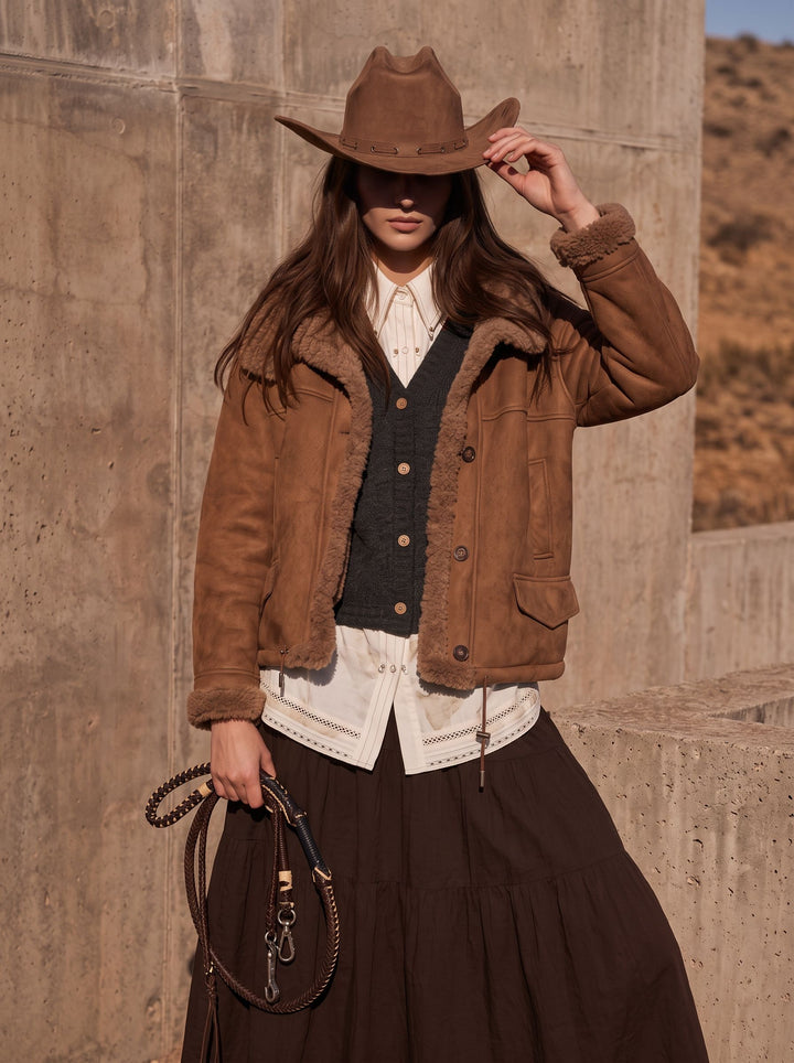 Cozy Faux Suede Sherpa Jacket