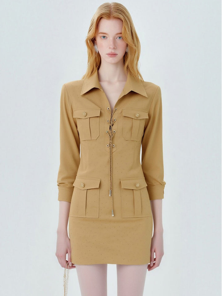 Utility Lace Up Mini Dress
