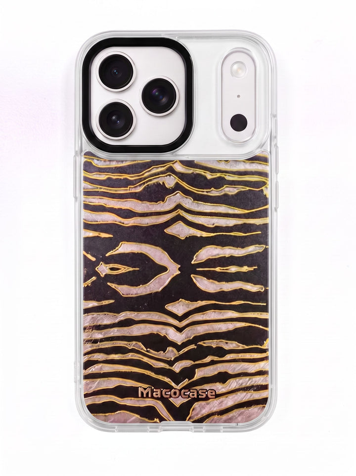 Gold Outline Zebra Stripe Pattern Phone Case