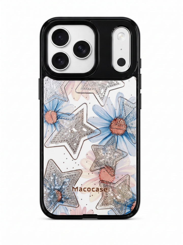 Glitter Stars and Daisies Print Phone Case