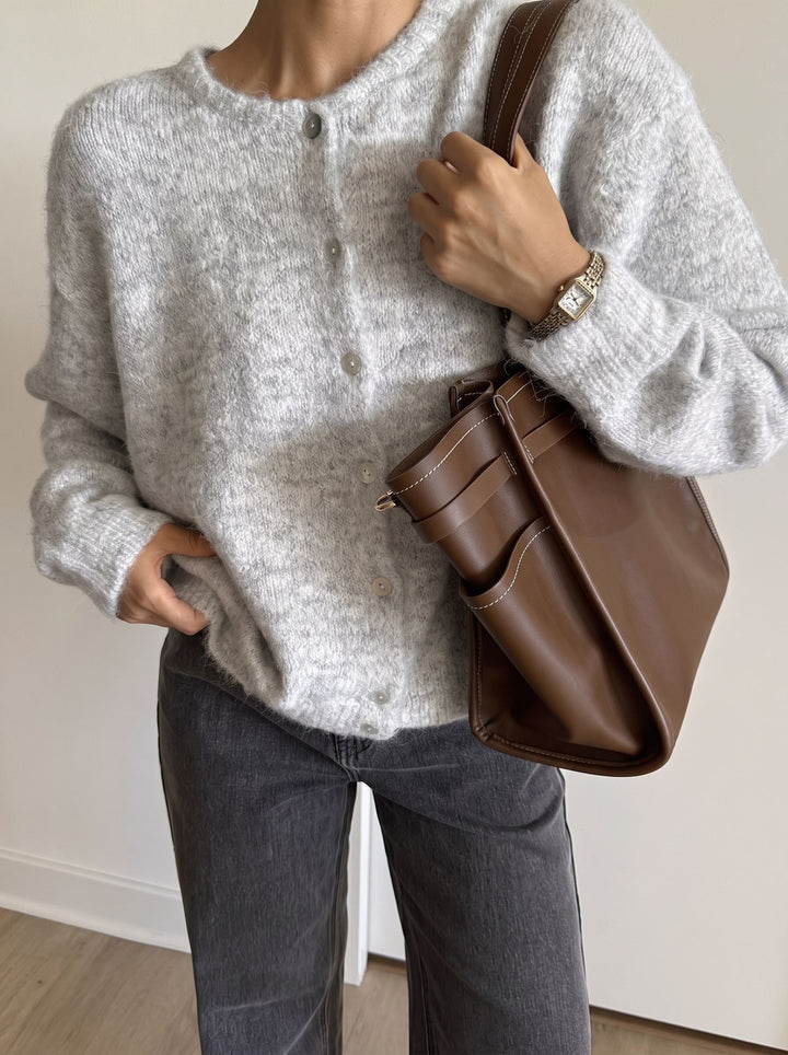 Soft Fuzzy Button Up Cardigan