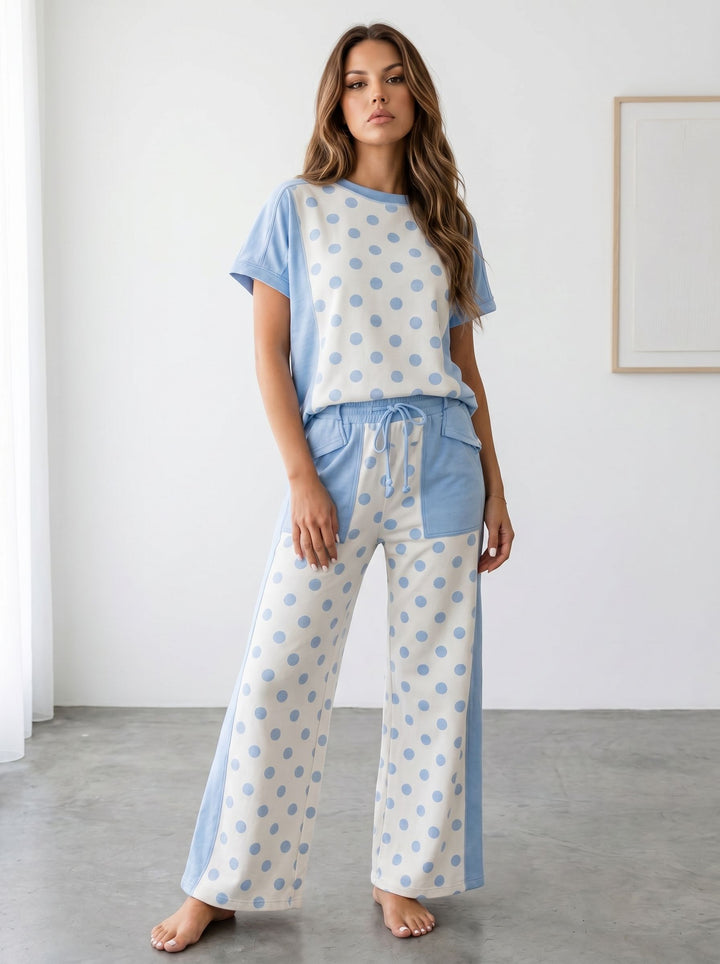 Comfy Polka Dot Lounge Pants Set