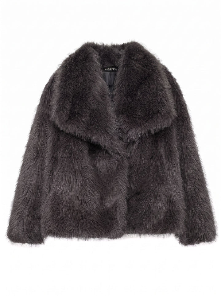 Plush Soft Cropped Faux Fur Coat
