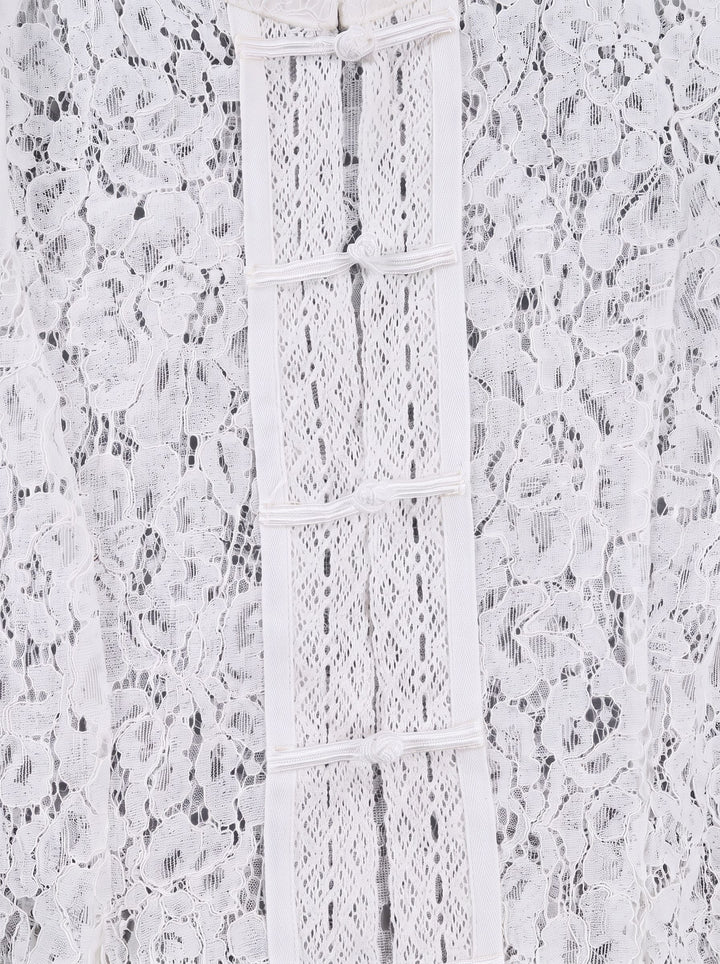 Elegant Floral Lace Button Down Shirt