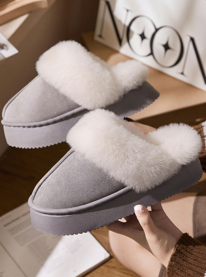 Cozy Faux Fur Platform Slippers