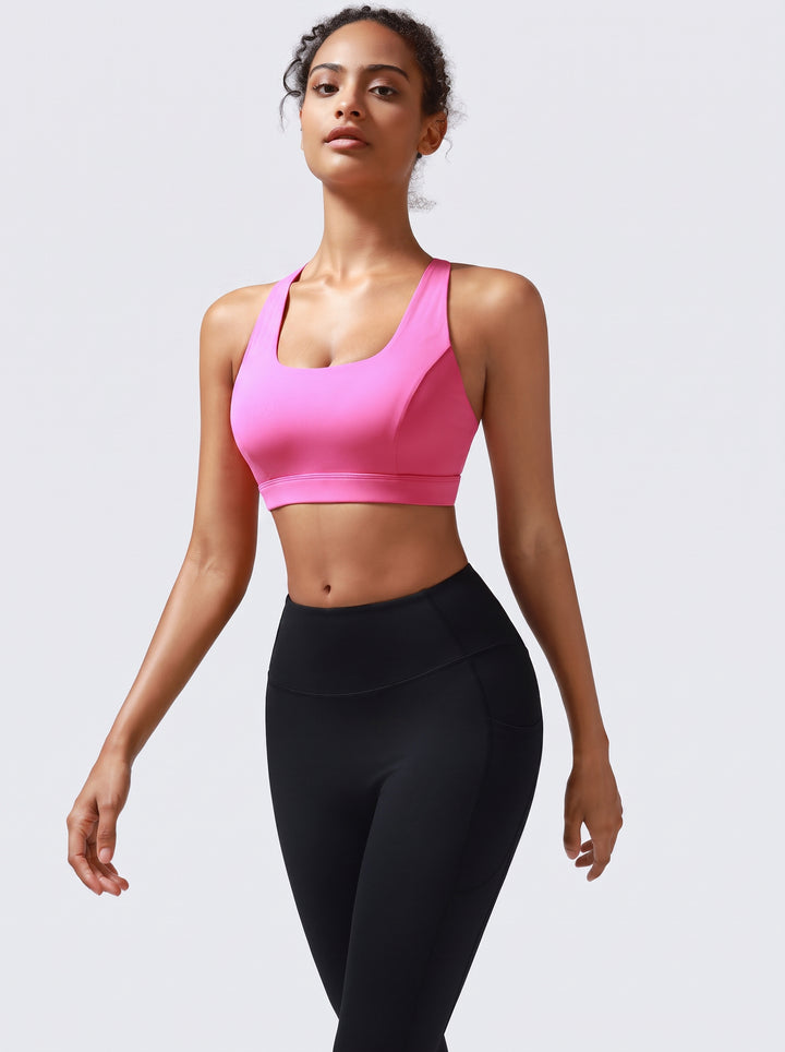 Strappy Back Seamless Yoga Sports Bra