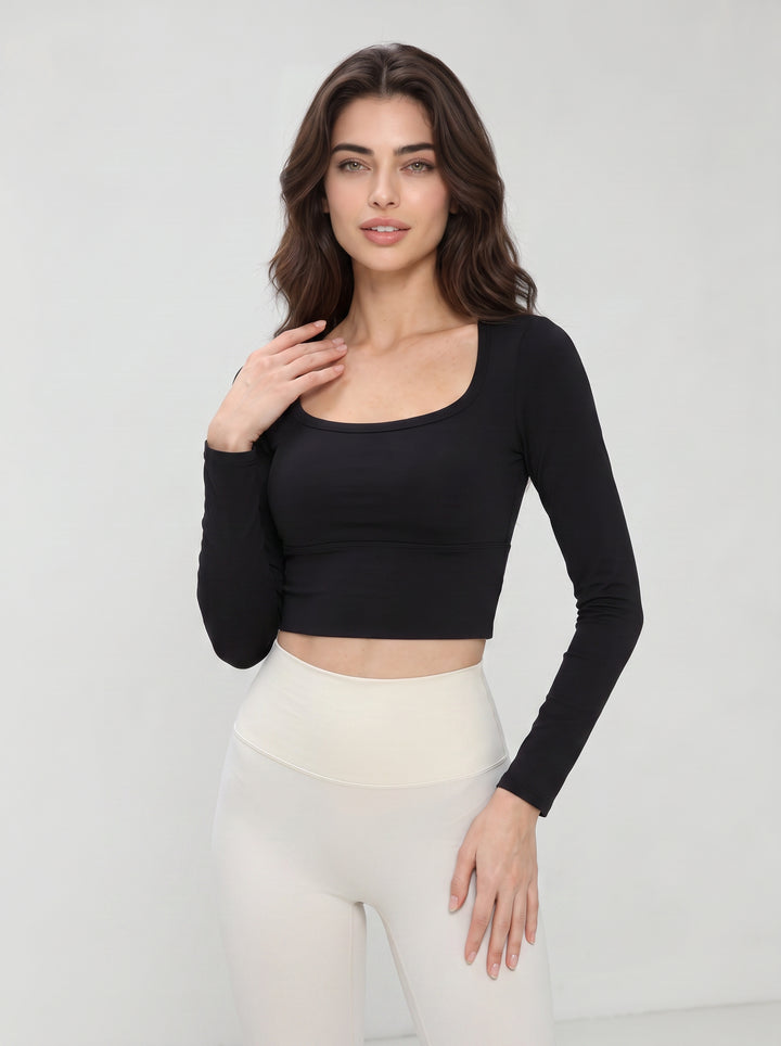 Seamless Square Neck Long Sleeve Tee