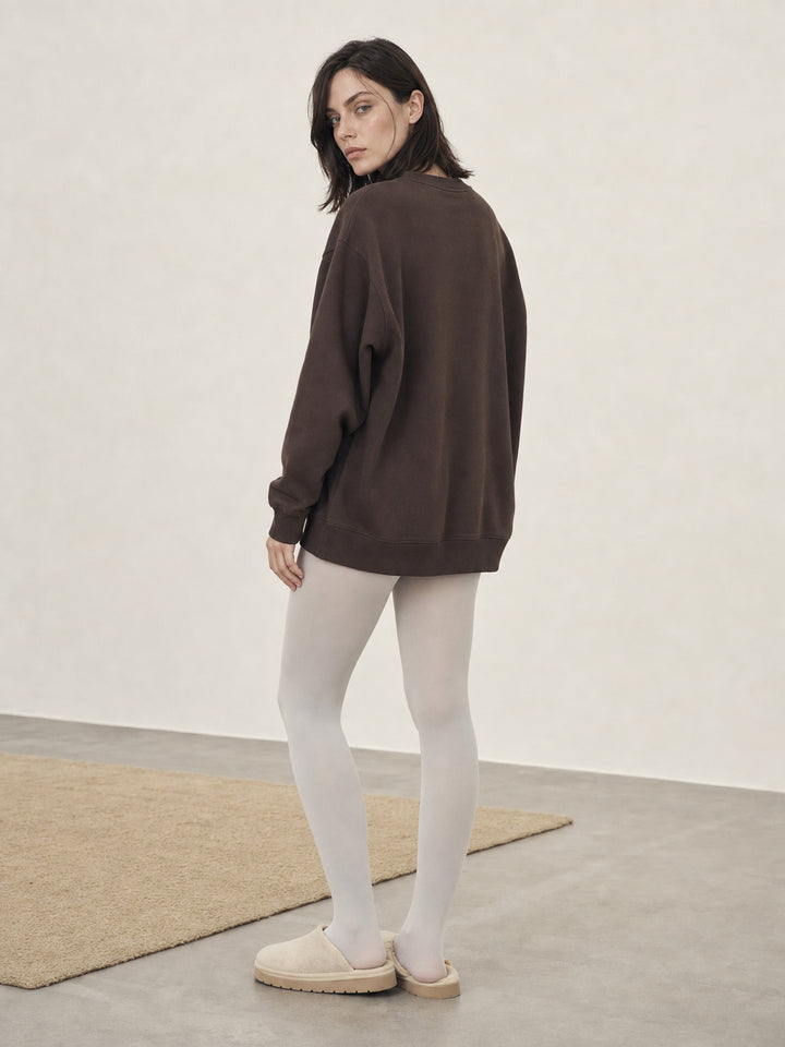 Ruffle Bow Graphic Fleece Sweatshirt