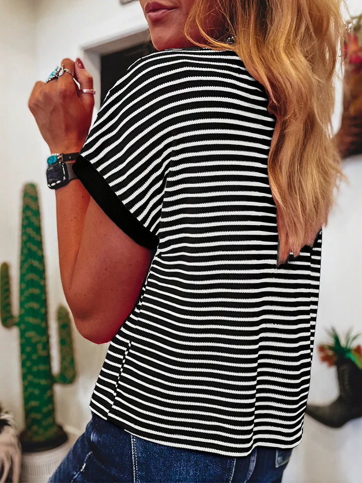 Casual Striped Relaxed Fit T-Shirt