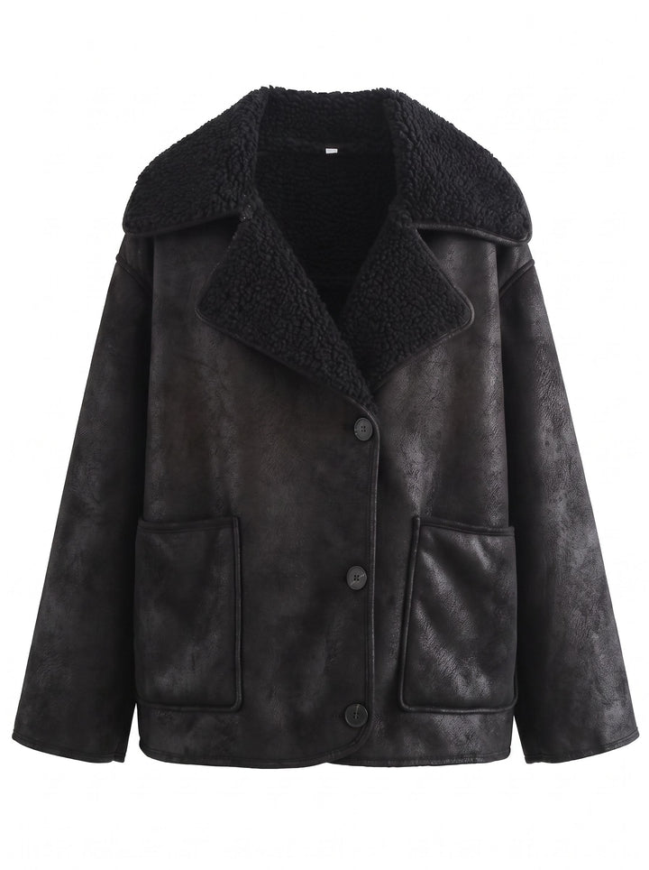 Cozy Faux Suede Sherpa Lined Jacket