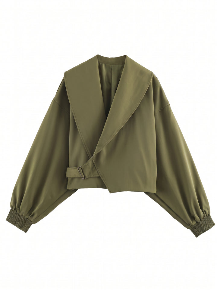 Oversized Buckled Crop Jacket