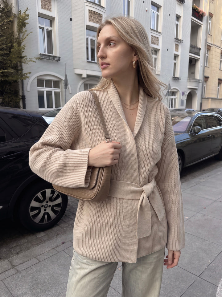 Cozy Belted Open Front Cardigan