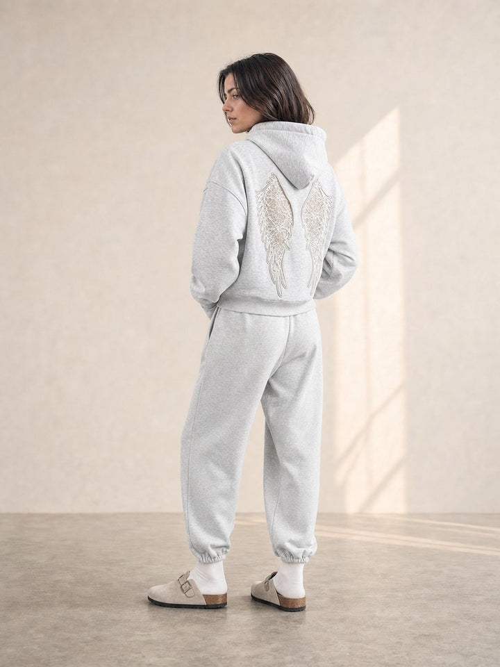 Lace Angel Wing Back Hoodie