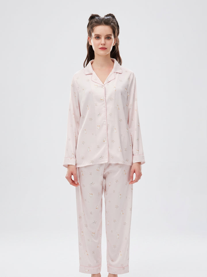 Soft Floral Button Down Pajama Set