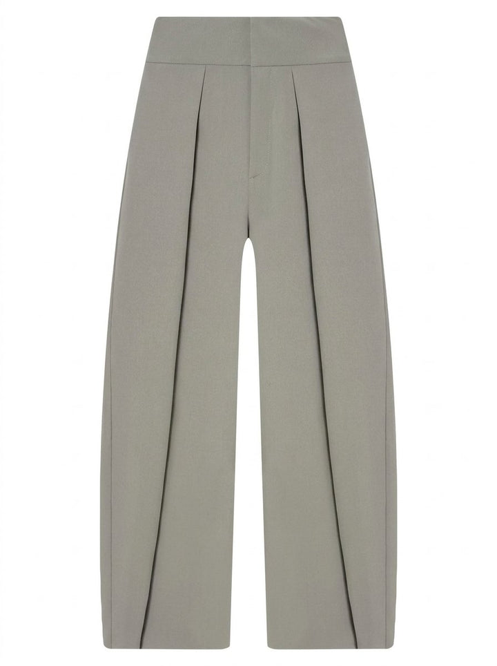 High Waisted Pinstripe Wide Leg Trousers