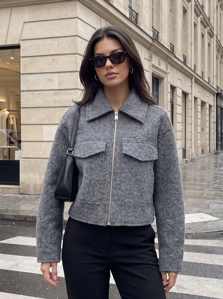Cozy Textured Zip Up Jacket