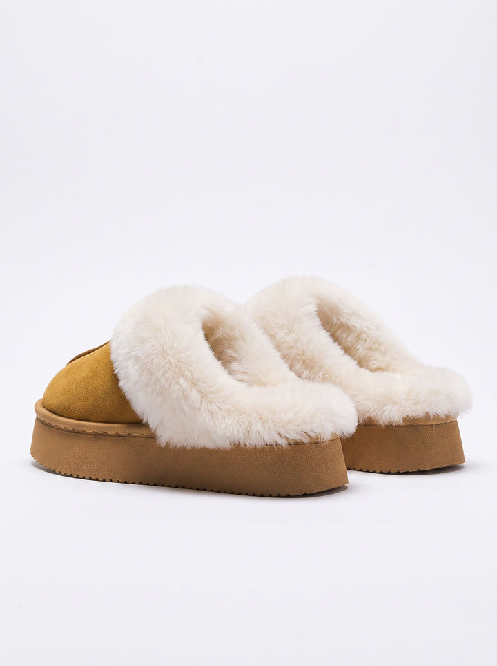 Cozy Faux Fur Platform Slippers