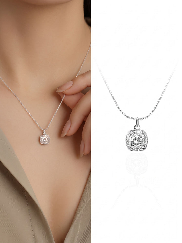 Dainty Sparkling Cushion Cut Necklace