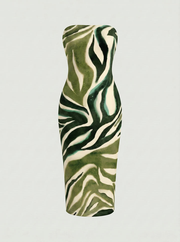 Sea Glass Zebra Midi Dress