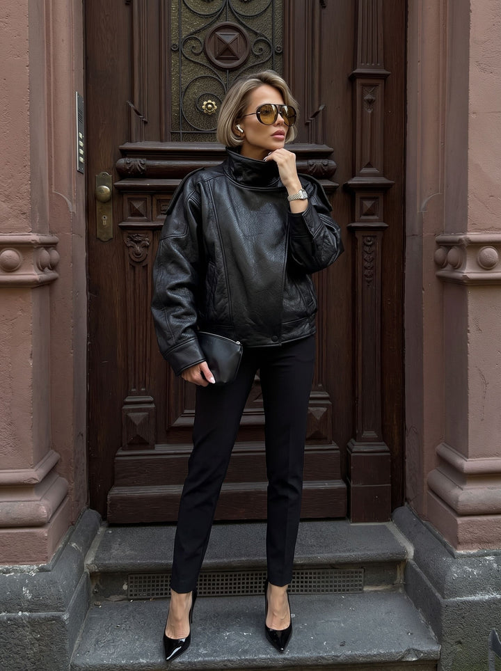 Oversized Vintage Faux Leather Jacket