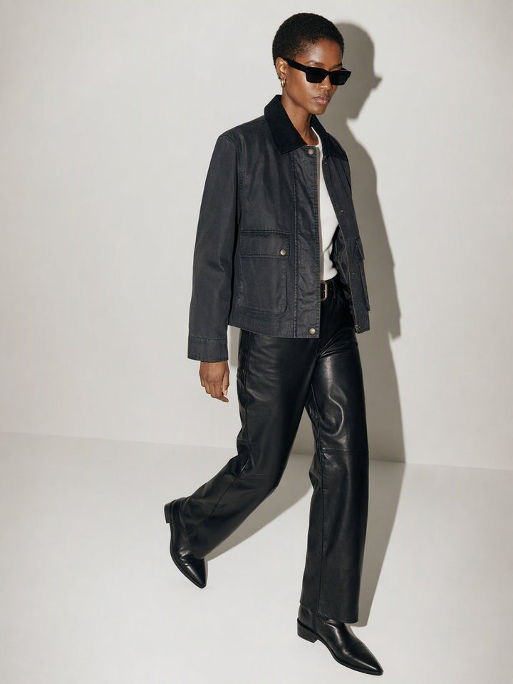 Waxed Corduroy Collar Utility Jacket