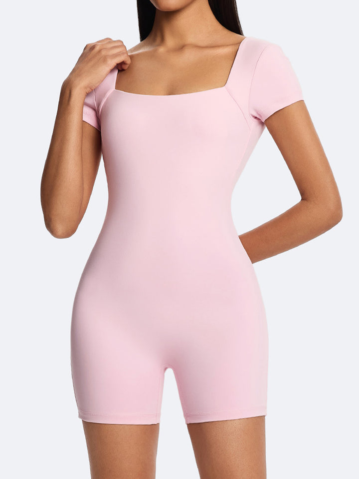 Open Back Sculpting Workout Romper