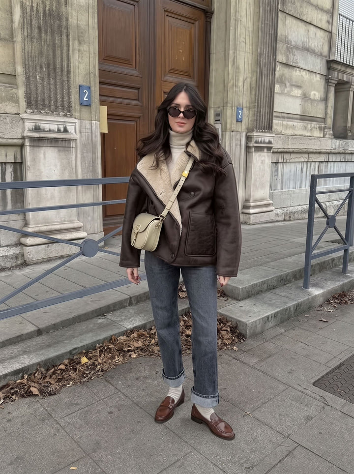 Cozy Faux Suede Sherpa Lined Jacket