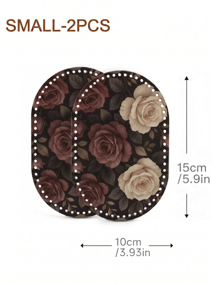 Vintage Rose Floral Pattern Crochet Basket Base