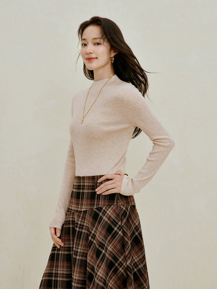 Soft Ribbed Wool Blend Pullover