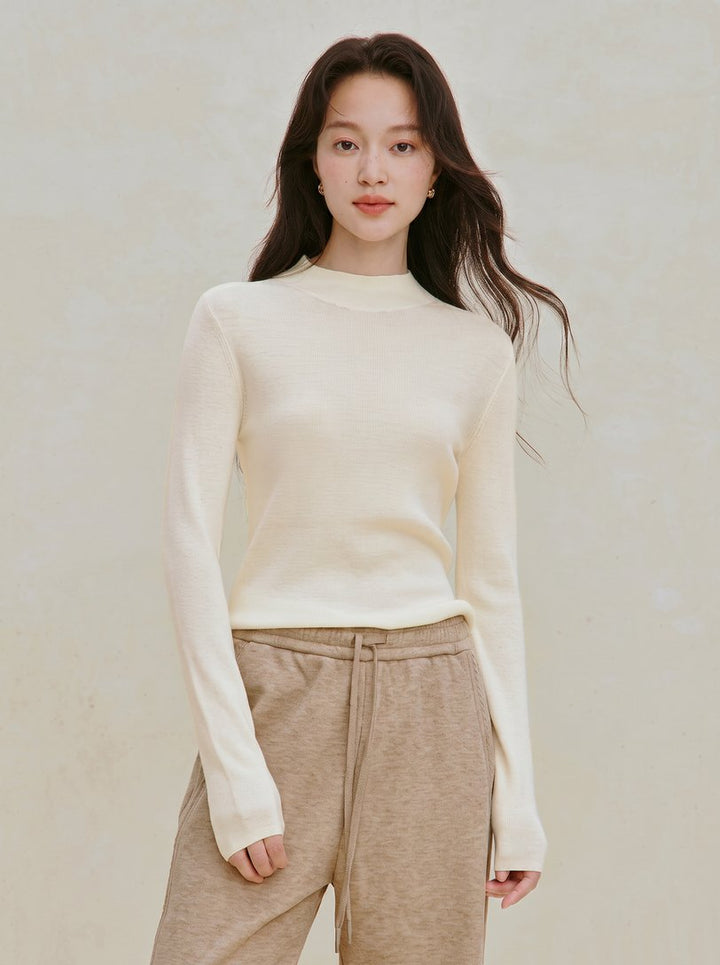 Soft Ribbed Wool Blend Pullover