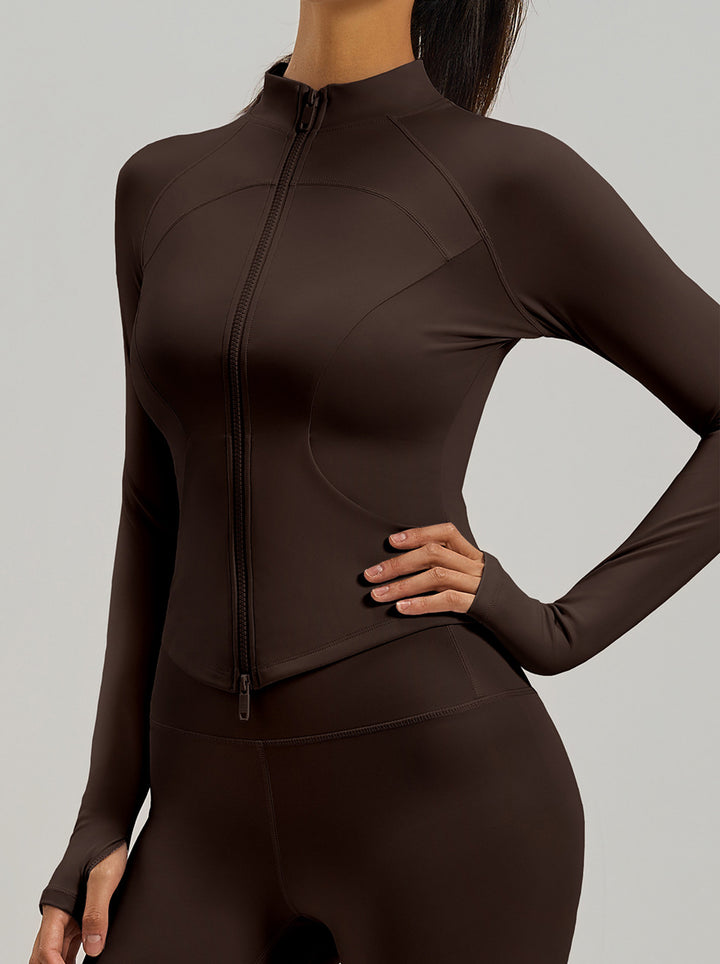 Slim Fit Thumbhole Athletic Jacket