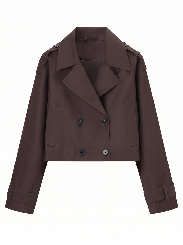 Double Breasted Cropped Trench Coat
