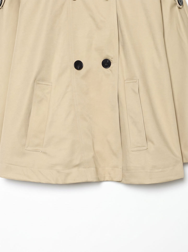 Cropped Double Breasted Trench Coat